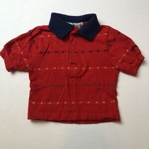 VINTAGE OshKosh B'Gosh Red XO Print Polo